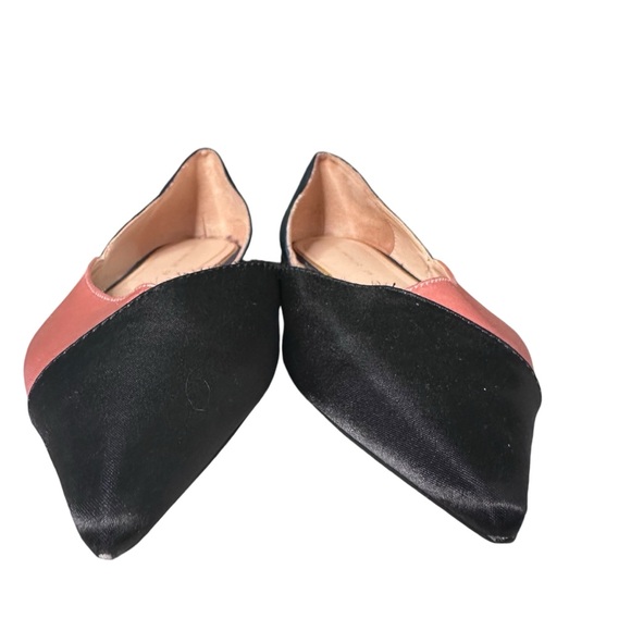 Zara Trafaluc Colorblock Satin Pointed Toe Flats Black Pink Blue Size 39 US 8 - Picture 8 of 14